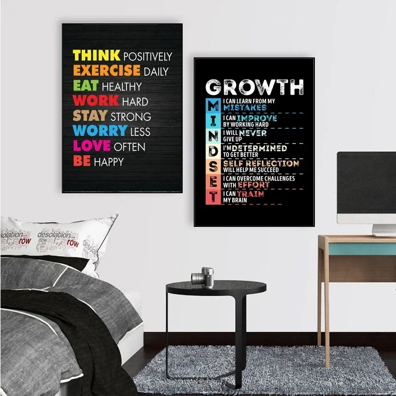 لوحة قماشية تحمل عبارات تحفيزي - مراجعة Home Office Room Inspiration وسعره