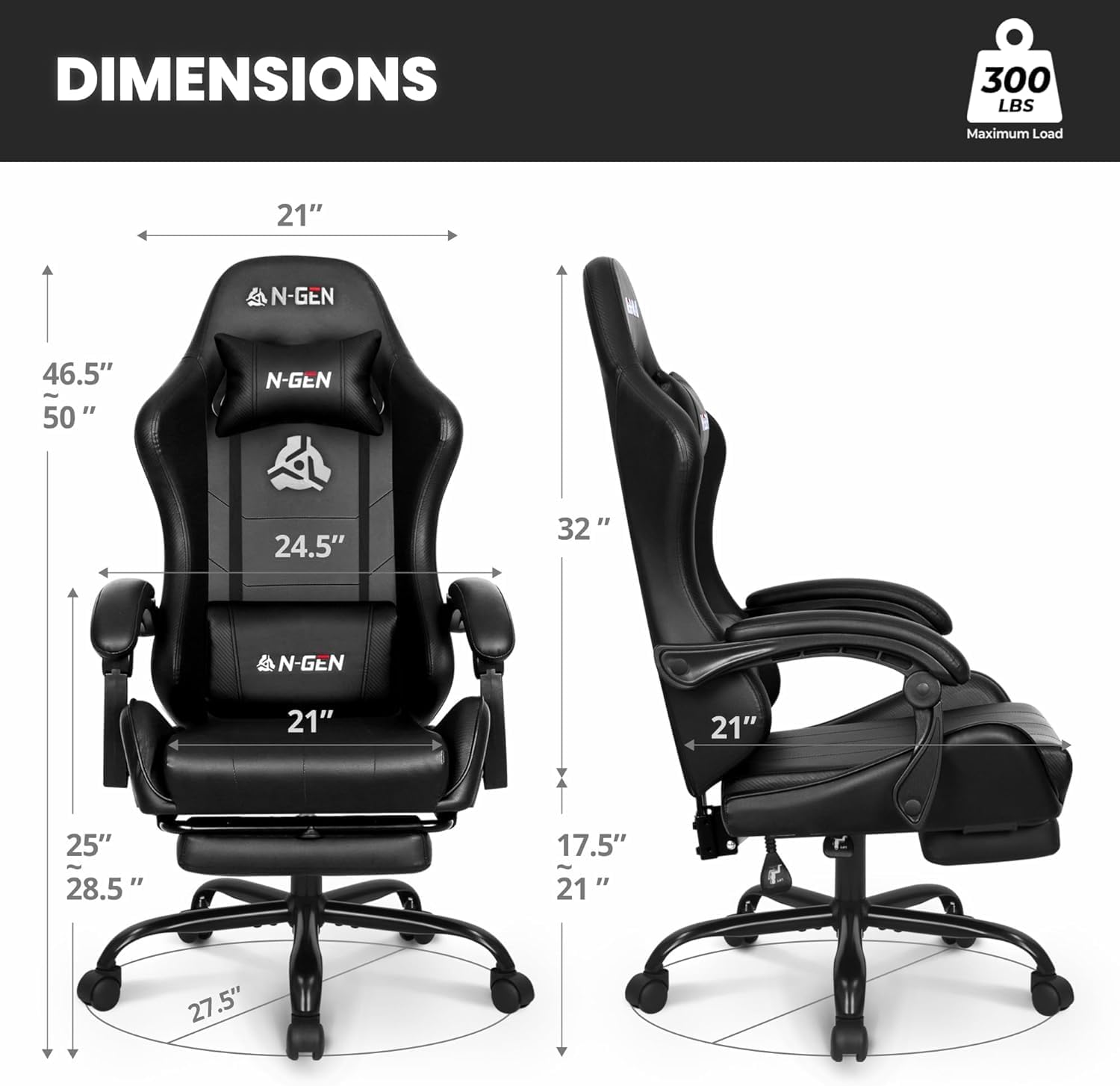 كرسي ألعاب مع مسند للقدمين ودع - مراجعة Ergonomic Office Chair وسعره