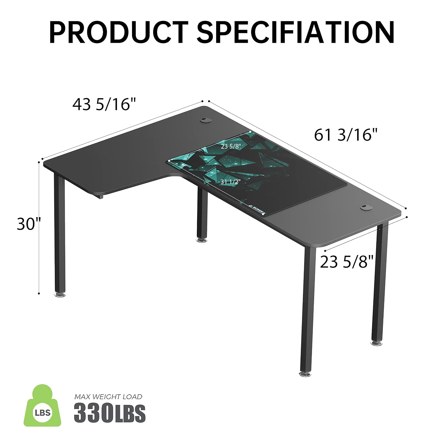 مكتب زاوية على شكل حرف L بطول  - مراجعة Home Office Work Table وسعره