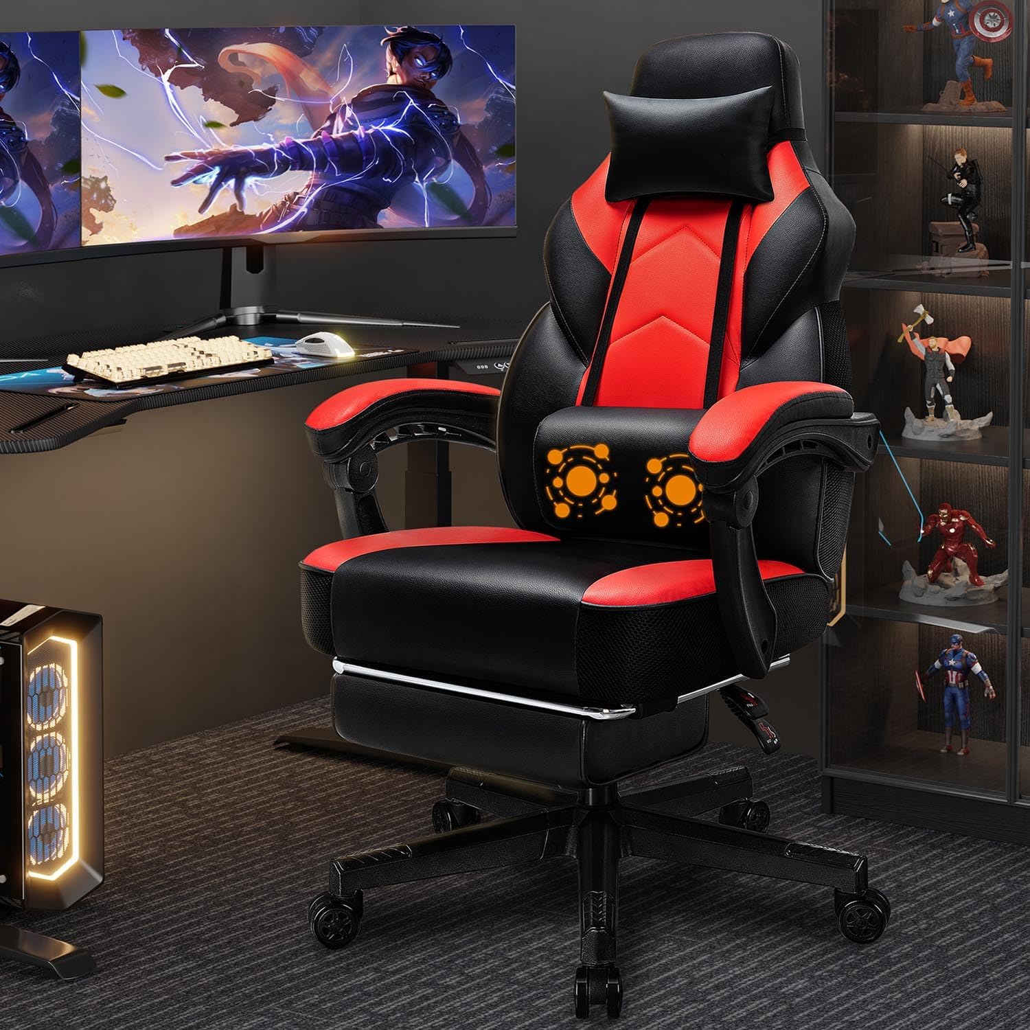 كرسي ألعاب مع مسند للقدمين، ود - مراجعة Ergonomic Office Chair وسعره