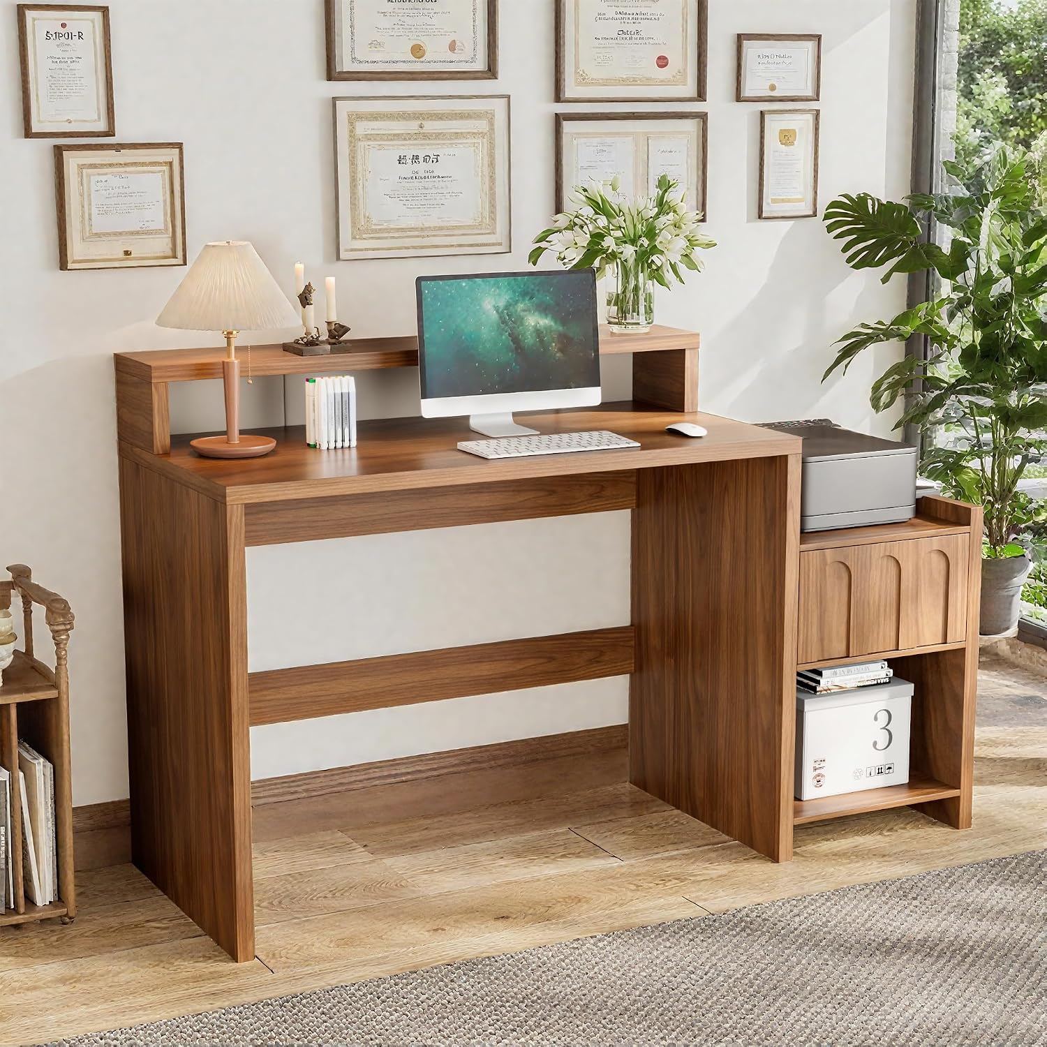 مكتب تنفيذي بطول 60 بوصة مع در - مراجعة Home Office Work Table وسعره