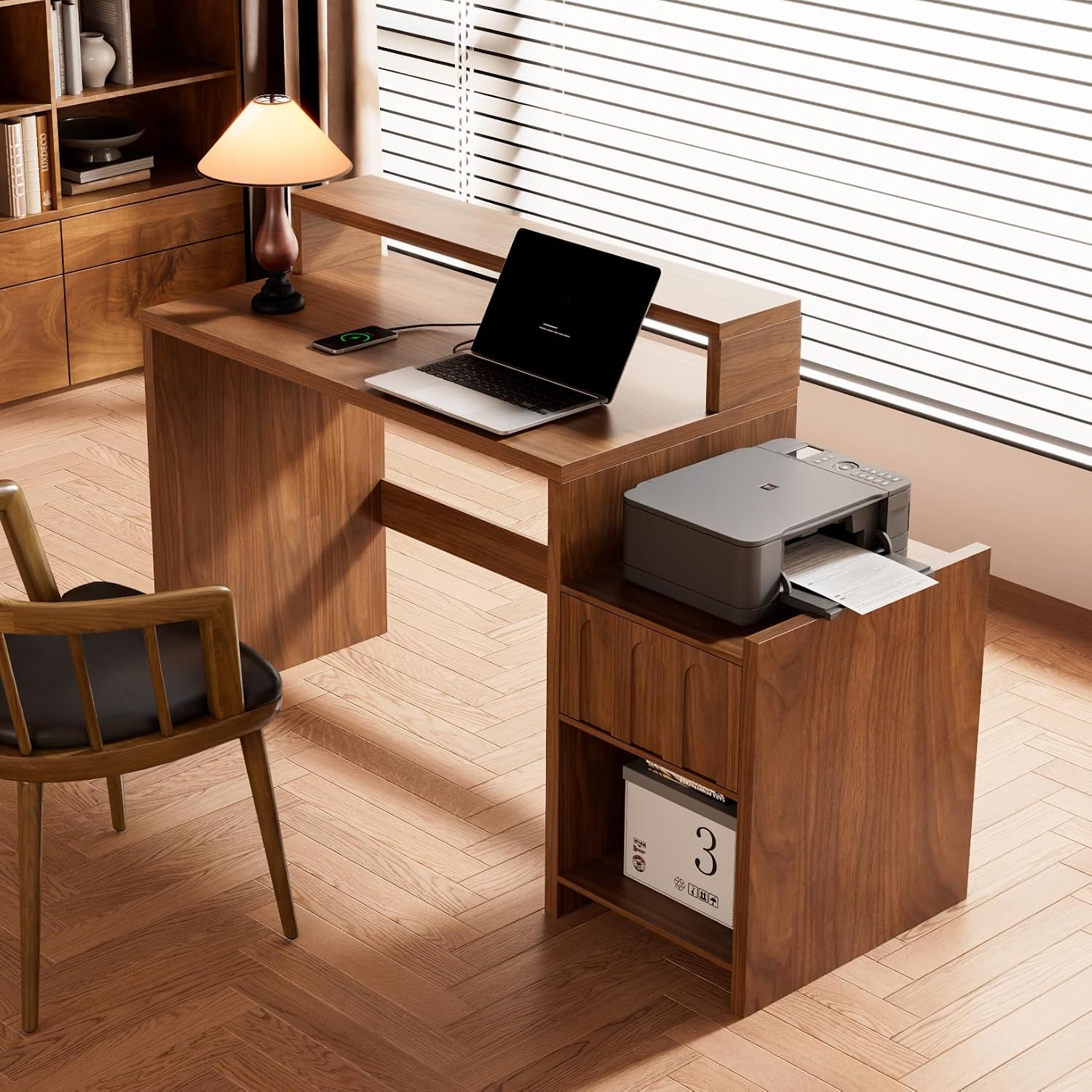 مكتب تنفيذي بطول 60 بوصة مع در - مراجعة Home Office Work Table وسعره